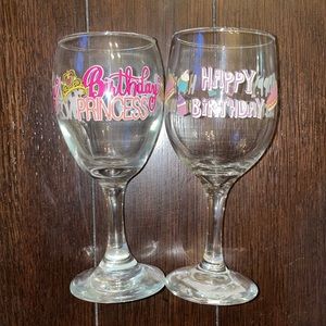 Set of 2 Birthday Wine Glasses